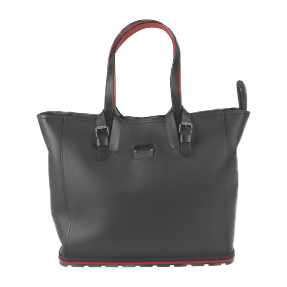 Christian Louboutin Handbags - Christian Louboutin Kabiker Tote Bag Grain Calf Leather Black Red Silver